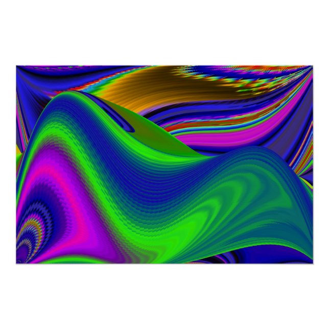 Summerrainbow , Abstract 3D Rainbowart Poster (Front)