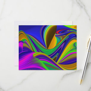 Summerrainbow , Abstract 3D Rainbowart RSVP Card