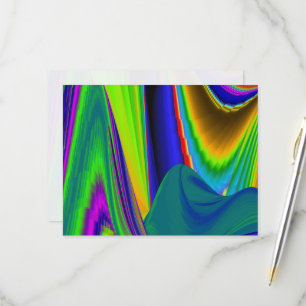 Summerrainbow , Abstract 3D Rainbowart RSVP Card