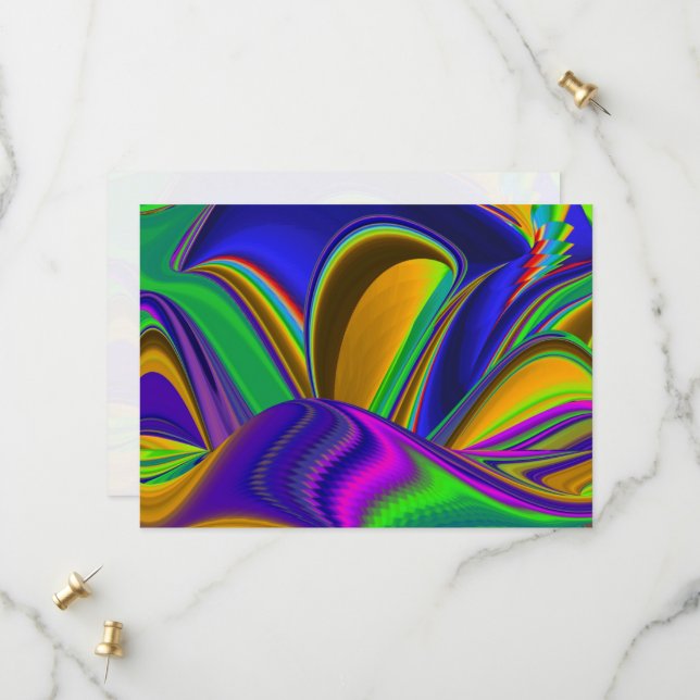 Summerrainbow , Abstract 3D Rainbowart Save The Date (Front/Back In Situ)