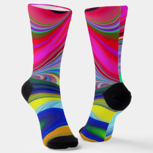 Summerrainbow , Abstract 3D Rainbowart Socks