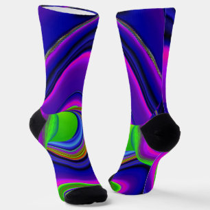Summerrainbow , Abstract 3D Rainbowart Socks