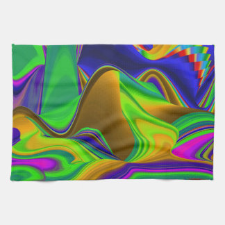 Summerrainbow , Abstract 3D Rainbowart Tea Towel