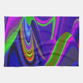 Summerrainbow , Abstract 3D Rainbowart Tea Towel