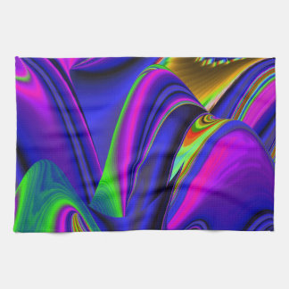 Summerrainbow , Abstract 3D Rainbowart Tea Towel