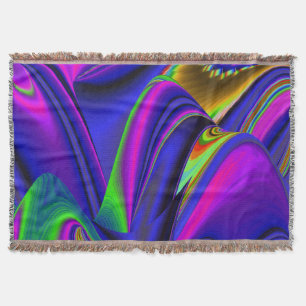 Summerrainbow , Abstract 3D Rainbowart Throw Blanket