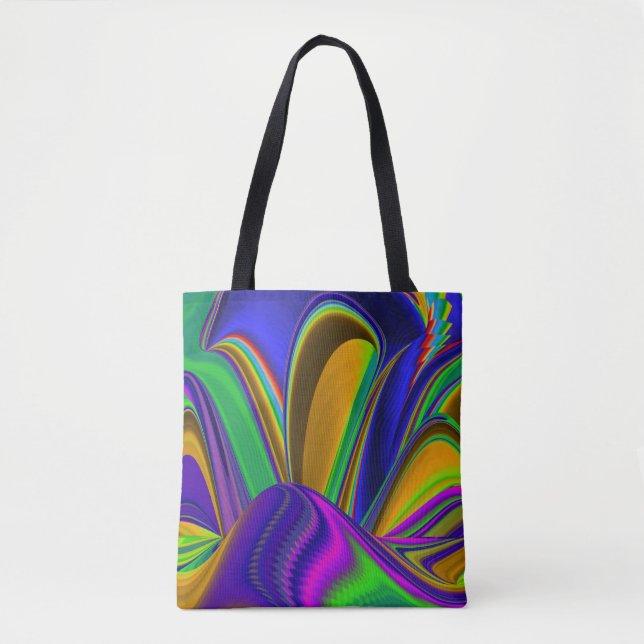Summerrainbow , Abstract 3D Rainbowart Tote Bag (Front)