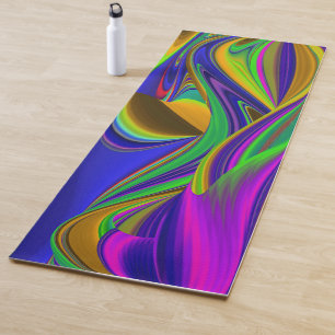 Summerrainbow , Abstract 3D Rainbowart Yoga Mat