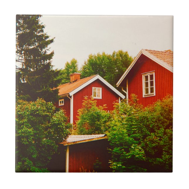 Summer's day in Dalarna Ceramic Tile (Front)