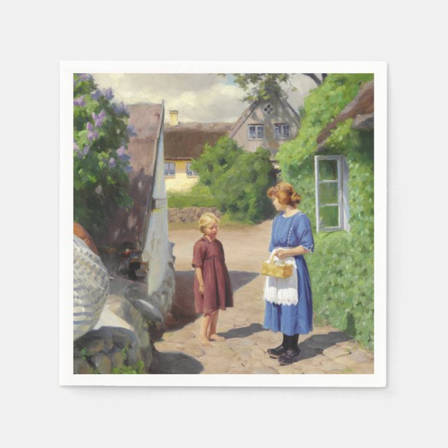 Summer's Day in Denmark (Mother and Daughter) Napkin (Front)
