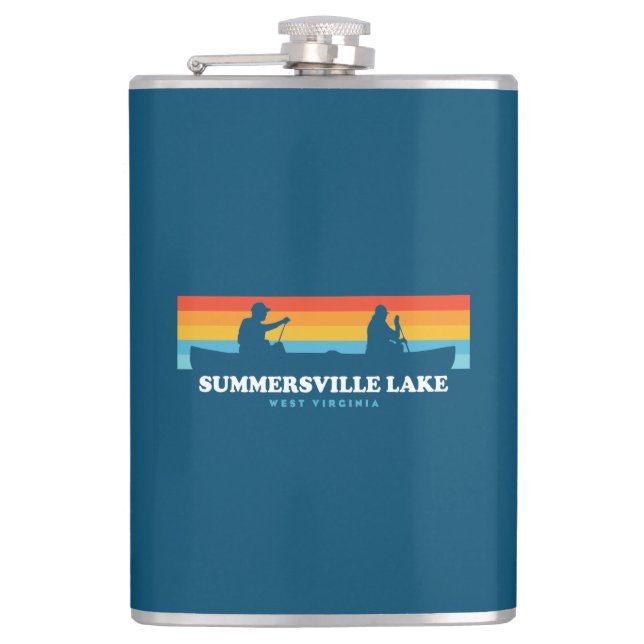 Summersville Lake West Virginia Canoe Hip Flask (Front)