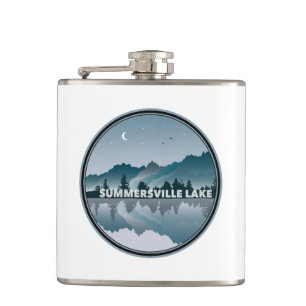 Summersville Lake West Virginia Reflection Hip Flask