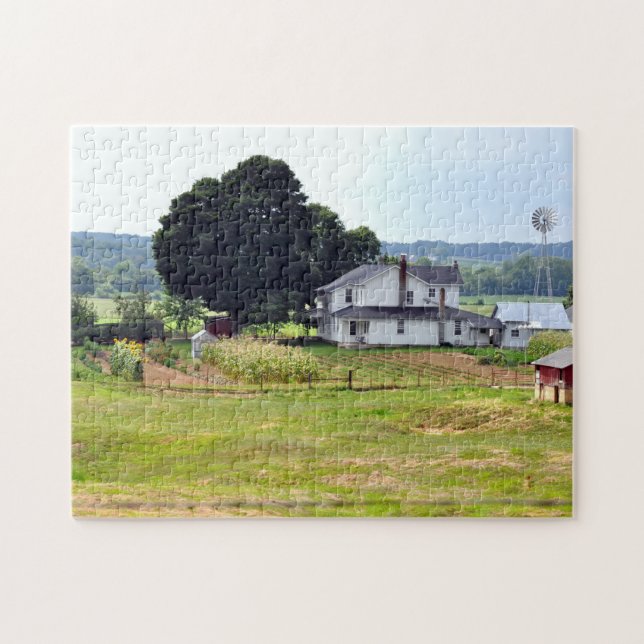 Summertime Amish Farm Jigsaw Puzzle (Horizontal)