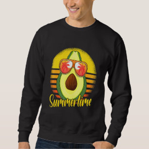 Summertime Avocado Retro Sunset Beach Vacation Avo Sweatshirt