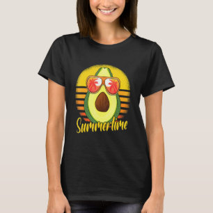 Summertime Avocado Retro Sunset Beach Vacation Avo T-Shirt