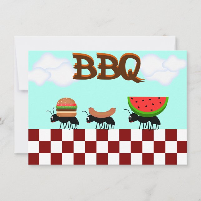 Summertime BBQ Picnic and Cookout Invitation (Front)