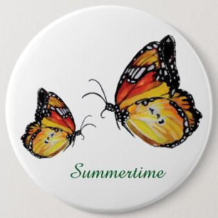 Summertime butterfly drawing Round Badge