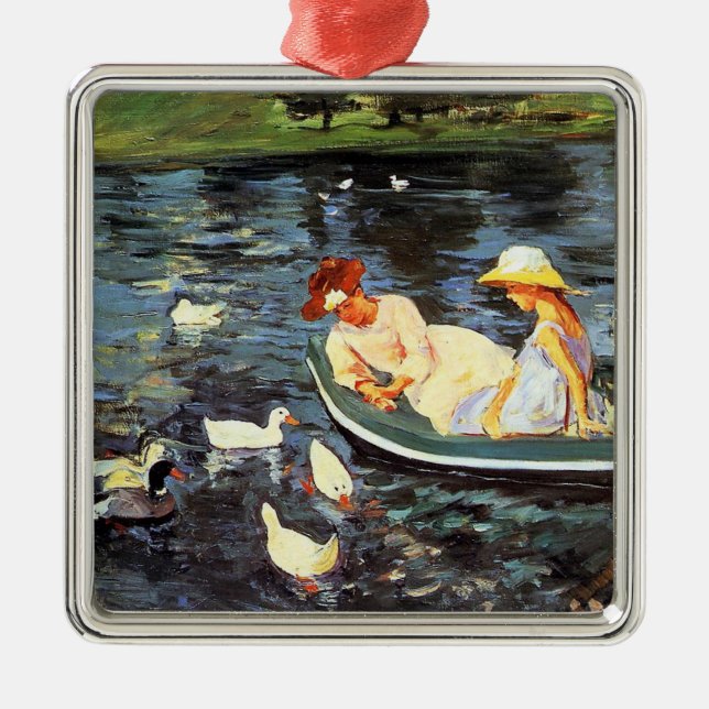 Summertime (by Mary Cassatt) Ceramic Ornament (Front)