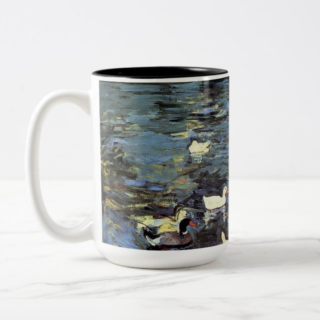 Summertime (by Mary Cassatt) Two-Tone Coffee Mug (Left)