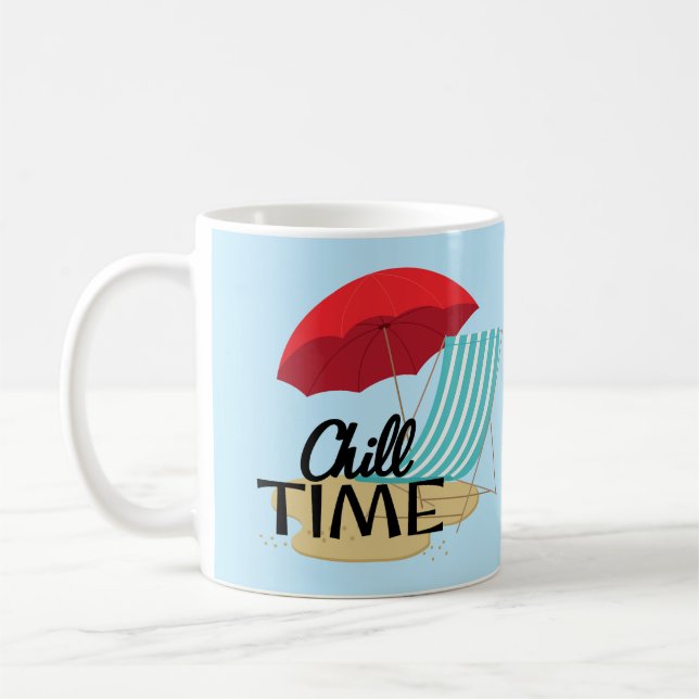 Summertime Chill Time at the Beach Coffee Mug (Left)