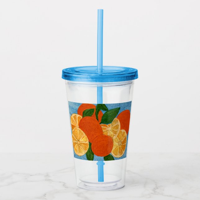 Summertime Citrus Orange Artistic Tumbler (Front)