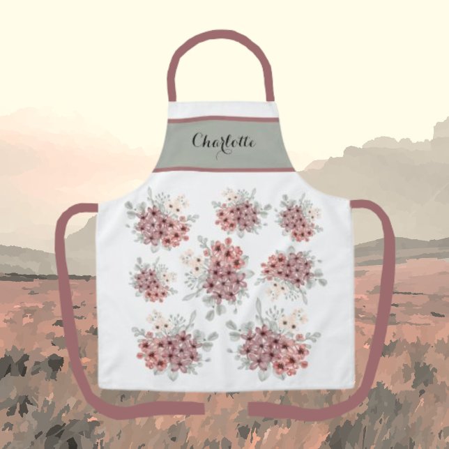 Summertime Dusty Pink and White Floral Apron (Creator Uploaded)