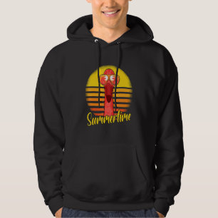 Summertime Flamingo Retro Sunset Beach Vacation Fl Hoodie
