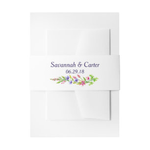 Summertime Flowers Personalised Wedding Invitation Belly Band