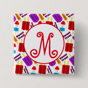 Summertime Frozen Juice Bar Monogram 15 Cm Square Badge