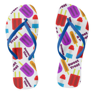 Summertime Frozen Juice Bar Pattern Thongs