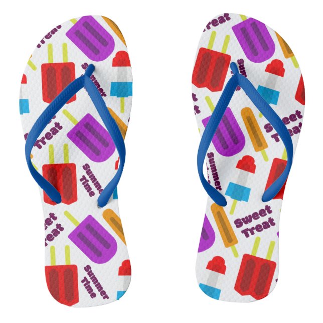 Summertime Frozen Juice Bar Pattern Thongs (Footbed)