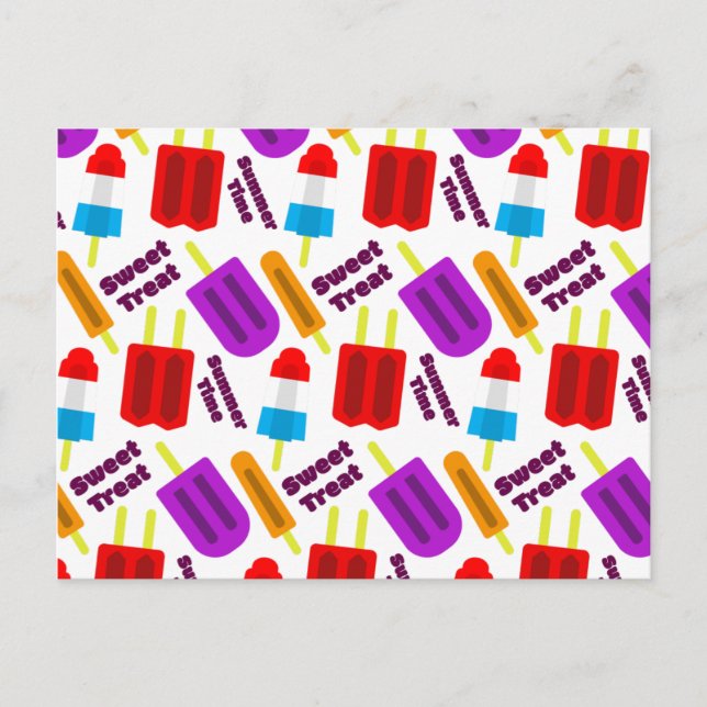 Summertime Frozen Treat Bar Pattern Postcard (Front)