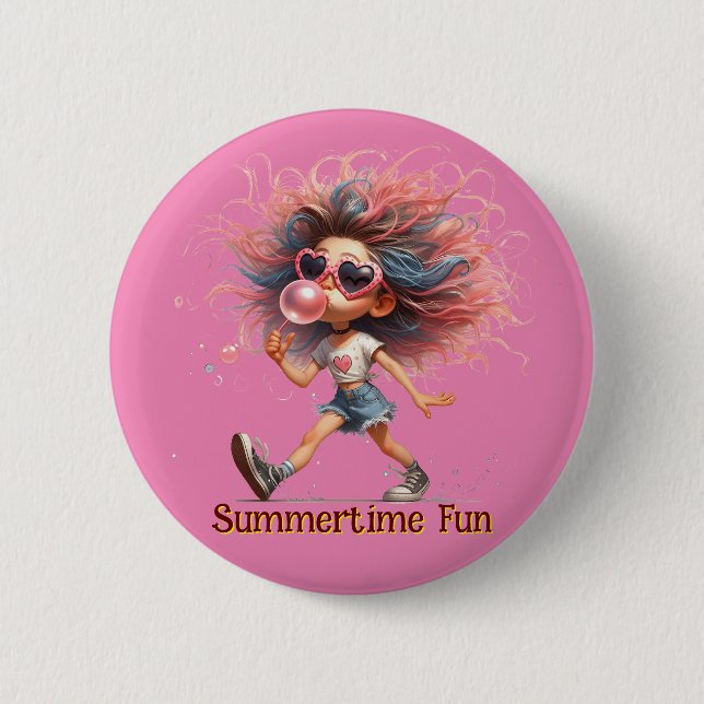 Summertime Fun  6 Cm Round Badge (Front)