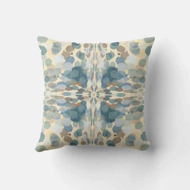 Summertime Fun Ocean Spray Splatter Abstract Art  Cushion (Back)