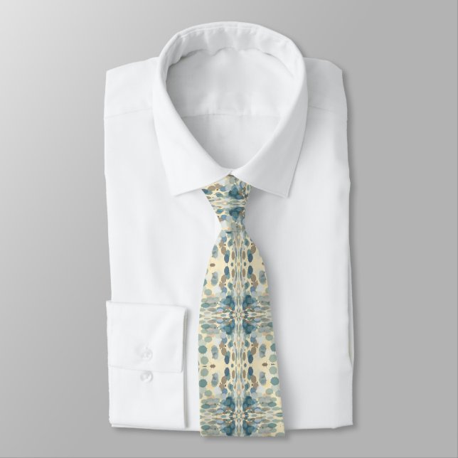 Summertime Fun Ocean Spray Splatter Abstract Art Tie (Tied)