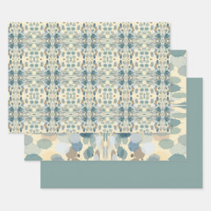 Summertime Fun Ocean Spray Splatter Abstract Art Wrapping Paper Sheet