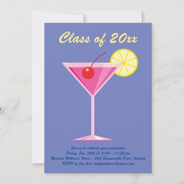 Summertime Graduation Party - Purple Invitation (Front)