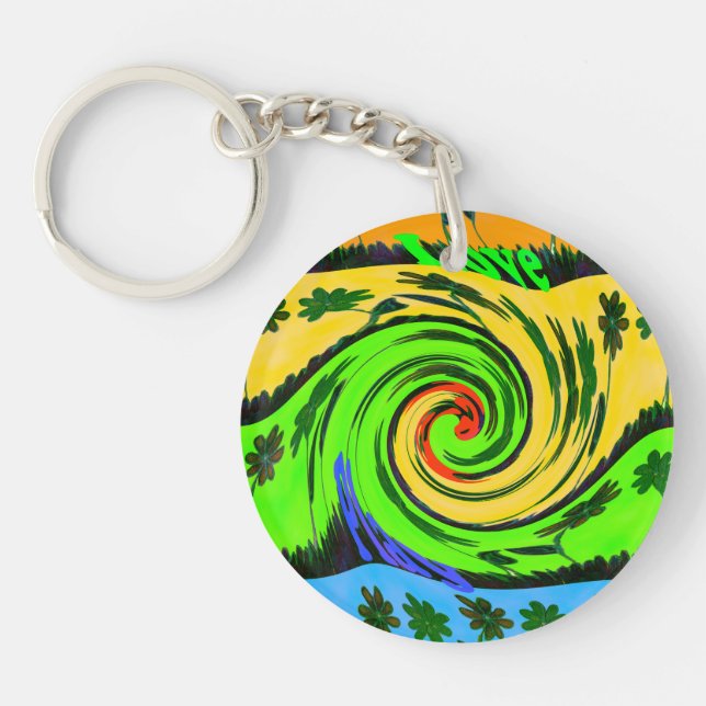 Summertime Hakuna Matata Waves Key chain (Front)