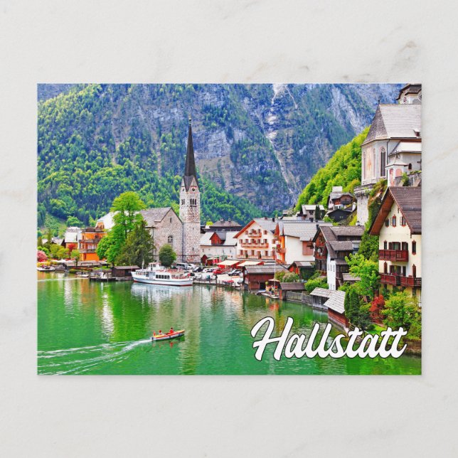 Summertime In Hallstatt, Austria Postcard (Front)