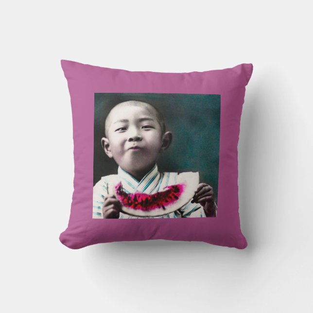 Summertime in Old Japan Vintage Watermelon Cushion (Front)
