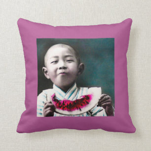Summertime in Old Japan Vintage Watermelon Cushion