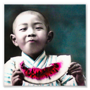 Summertime in Old Japan Vintage Watermelon Photo Print