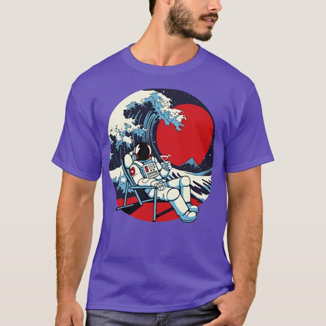 Summertime Kanagawa Astronaut by Tobe Fonseca T-Shirt (Front)