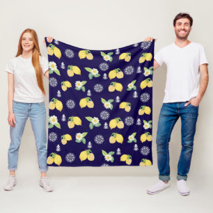 Summertime Lemons Fleece Blanket