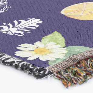 Summertime Lemons Throw Blanket