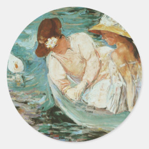 Summertime   Mary Cassatt Classic Round Sticker