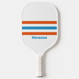 Summertime Nostalgic Across Striping with Name Pickleball Paddle