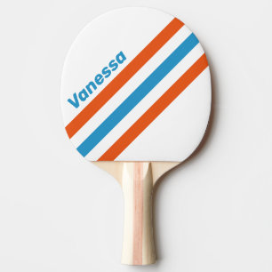 Summertime Nostalgic Angled Striping with Name Ping Pong Paddle