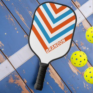 Summertime Nostalgic Vintage Chevron with Name Pickleball Paddle