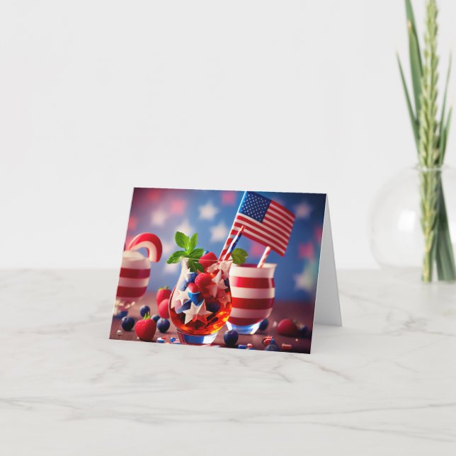 Summertime Patriotic Thank You Card (Front)